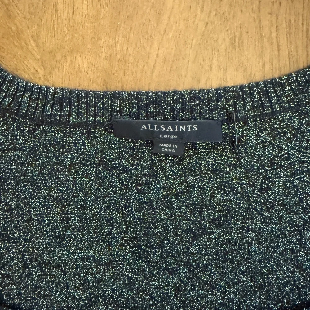 All Saints Black Shimmer Top - Picture 3 of 3